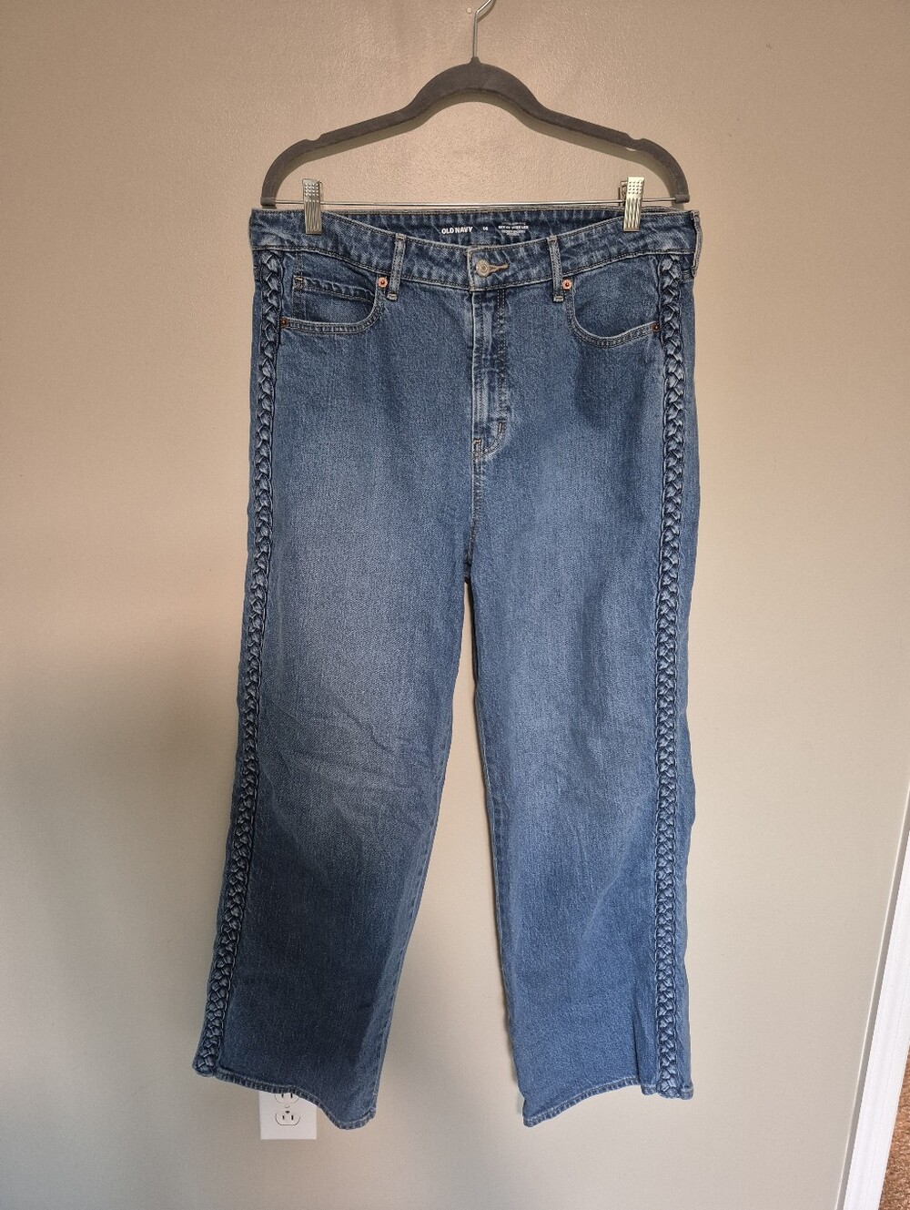 Classic Blue Braided-Trim Women’s Jeans